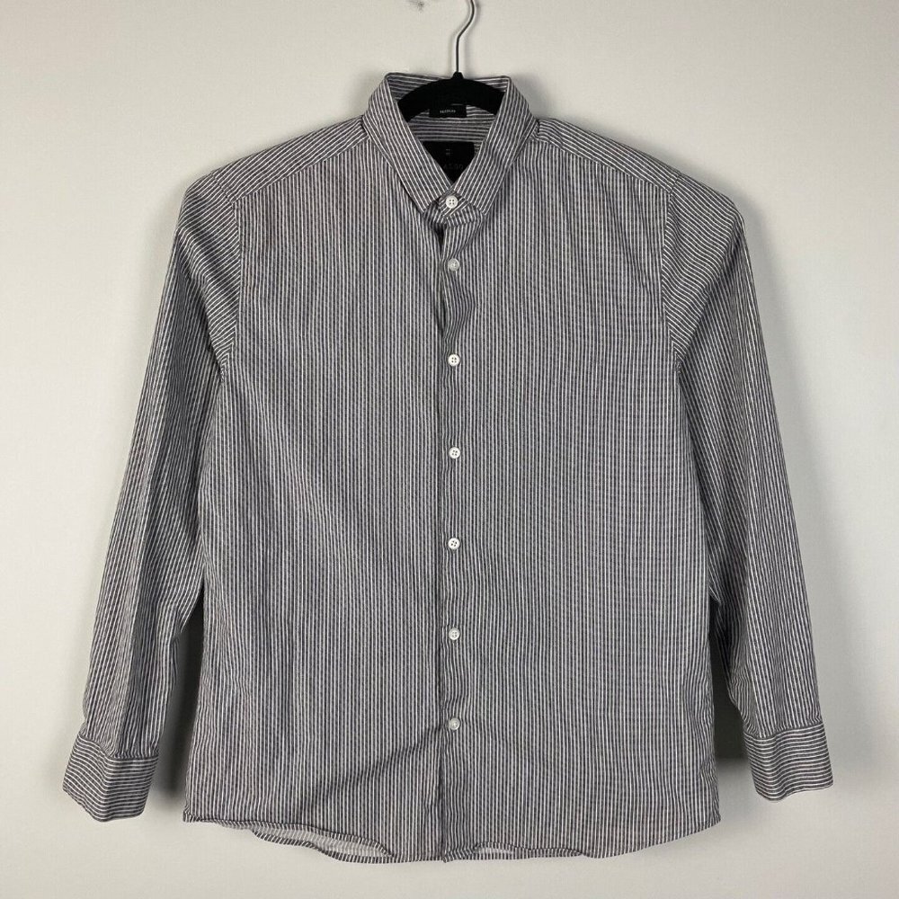 01.Algo Mens Medium Regular Fit Button Up Shirt G… - image 1